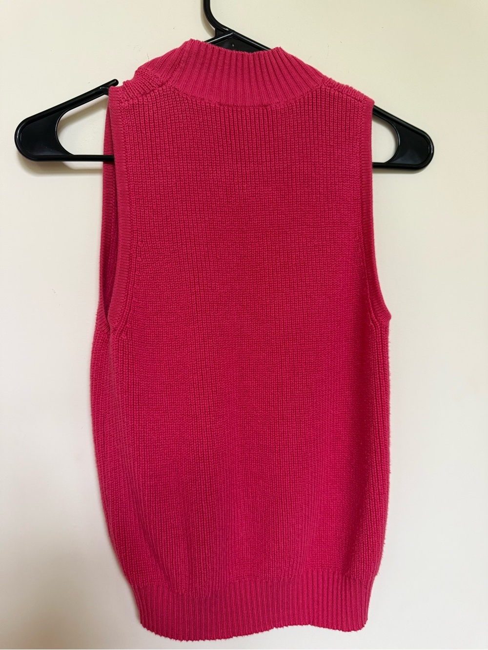 Lulu's Hot Pink Sleeveless Knit Mock Neck Sweater Tank - Picture 4 of 4